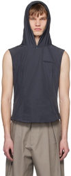 AARON ESH Gray Hooded Vest