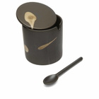 ferm LIVING Koyo Jar with Spoon in Dark Brown/Buff 