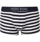Hugo Boss - Textured Striped Stretch Modal and Cotton-Blend Boxer Briefs - Blue