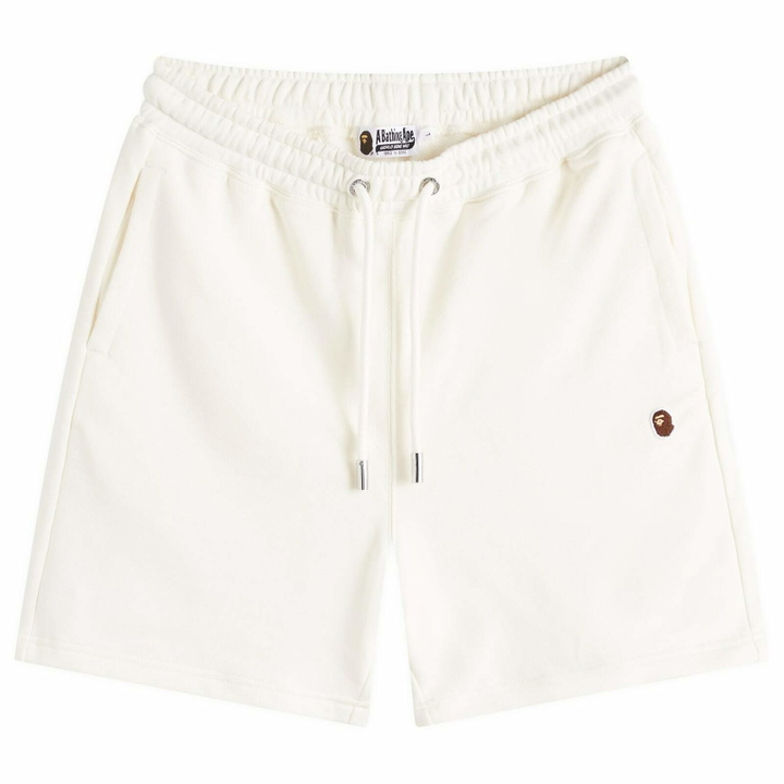 Photo: A Bathing Ape Men's One Point Sweat Short in White