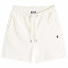 A Bathing Ape Men's One Point Sweat Short in White