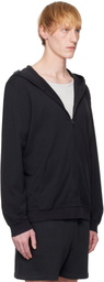 SKIMS Black Jersey Lounge Zip Up Hoodie