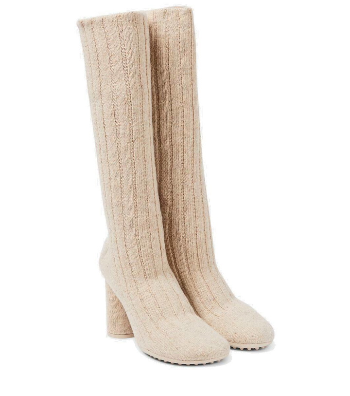 Photo: Bottega Veneta Atomic knitted knee-high sock boots