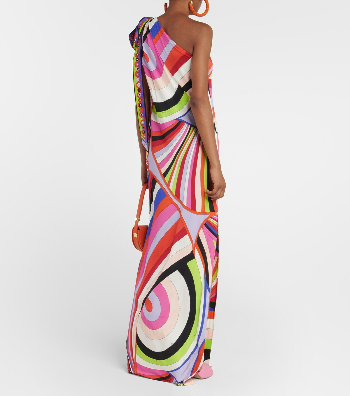 Pucci Printed one shoulder maxi dress