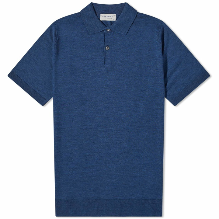 Photo: John Smedley Men's Payton Merino Knit Polo Shirt in Indigo