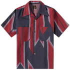 Needles Men's Kimono Jacquard Vacation Shirt in Red Arrow