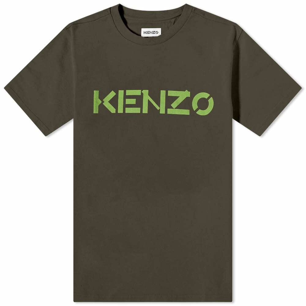 Kenzo Men's Classic Logo T-Shirt in Dark Khaki Kenzo