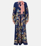 Etro Paisley tie-neck silk maxi dress