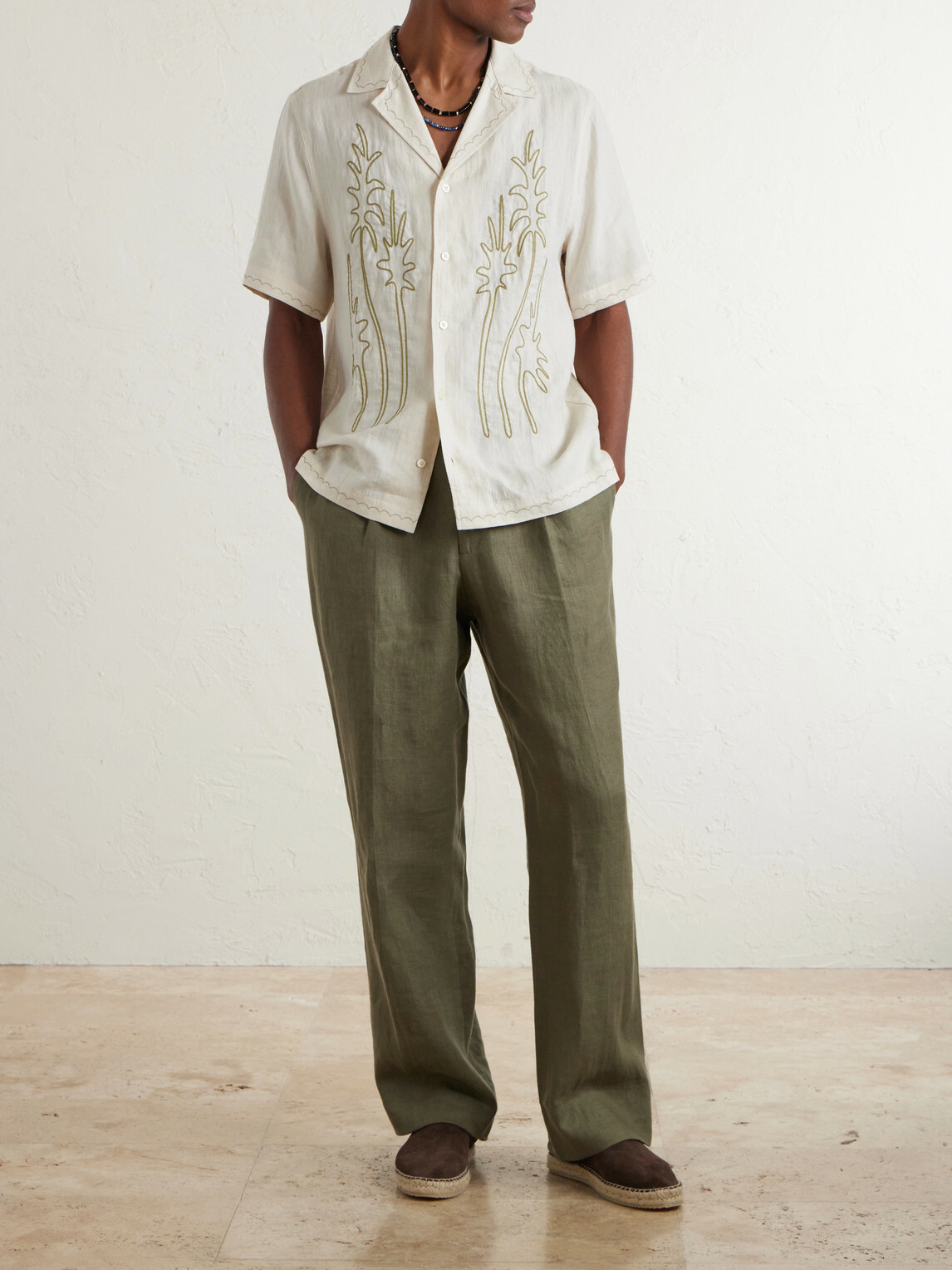 Frescobol Carioca - Alves Embroidered Linen Shirt - Neutrals