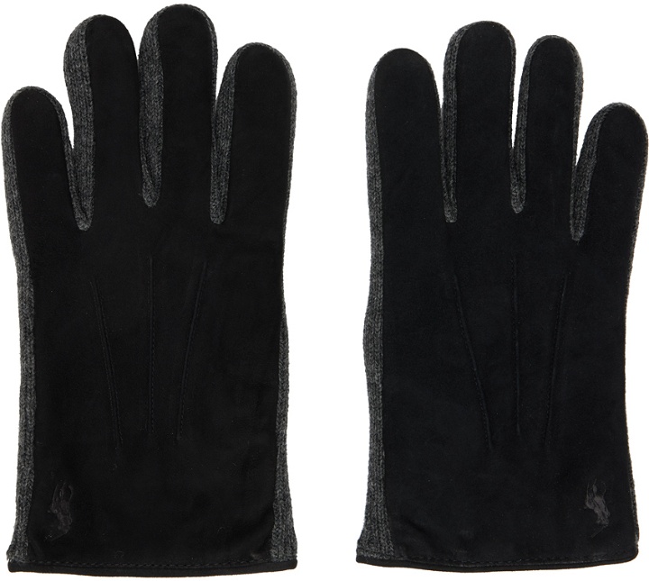 Photo: Polo Ralph Lauren Black Paneled Gloves
