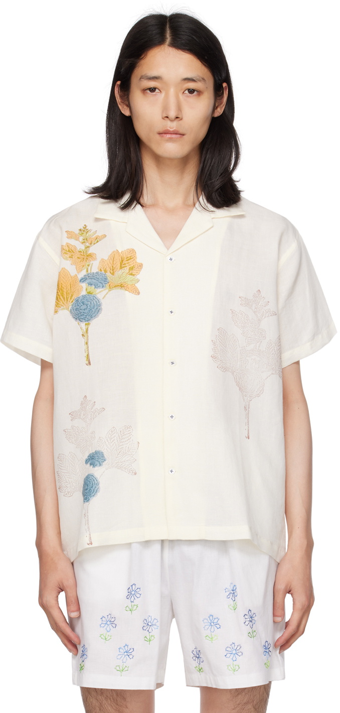 HARAGO White Floral Shirt