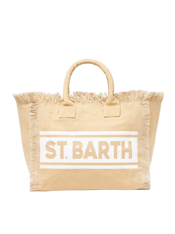 Photo: MC2 Saint Barth Beige Cotton Canvas Vanity Shoulder Bag