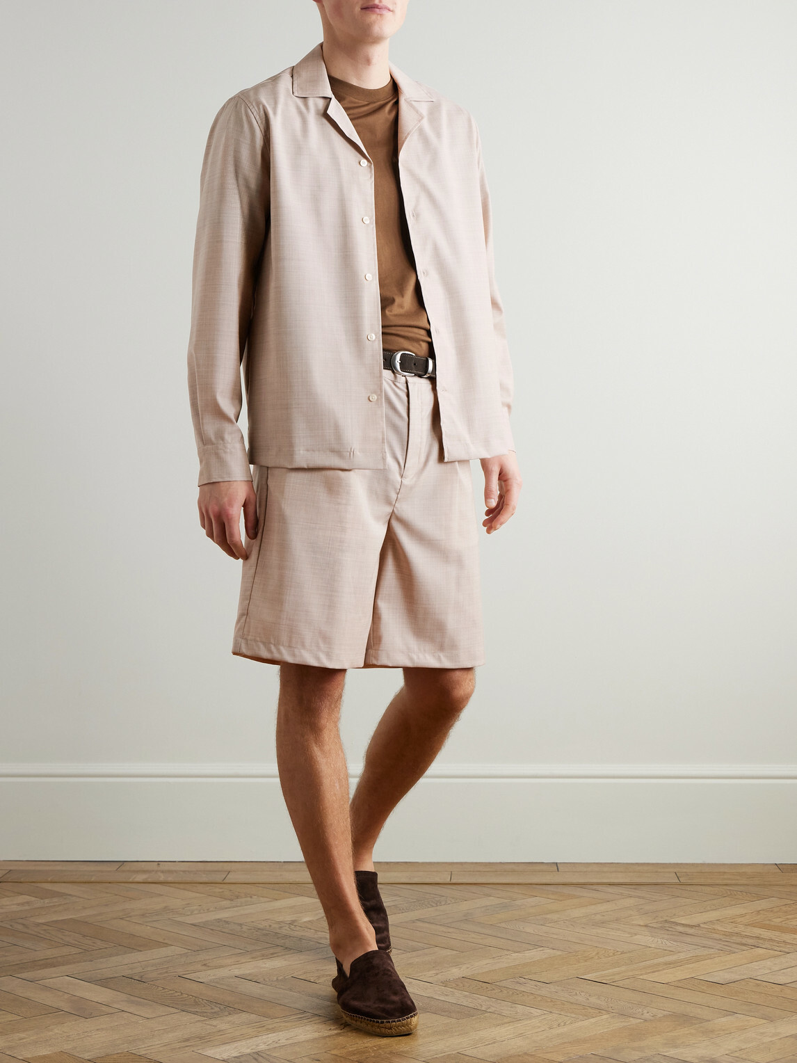 Frescobol Carioca - Serano Pleated Wool Shorts - Neutrals