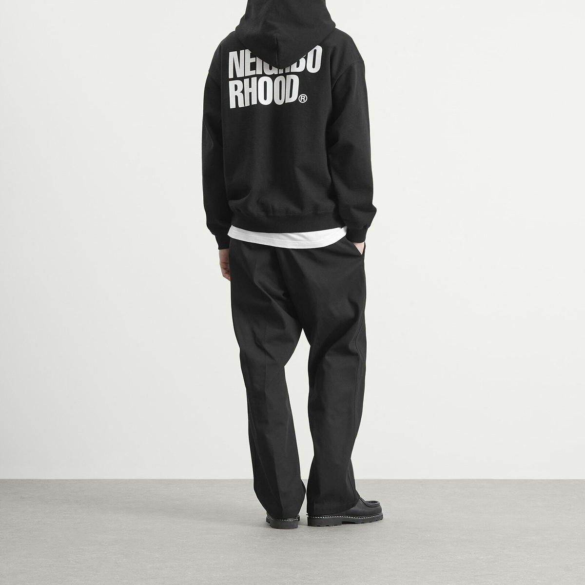 Neighborhood Men's Classic Logo Zip Hoodie in Black