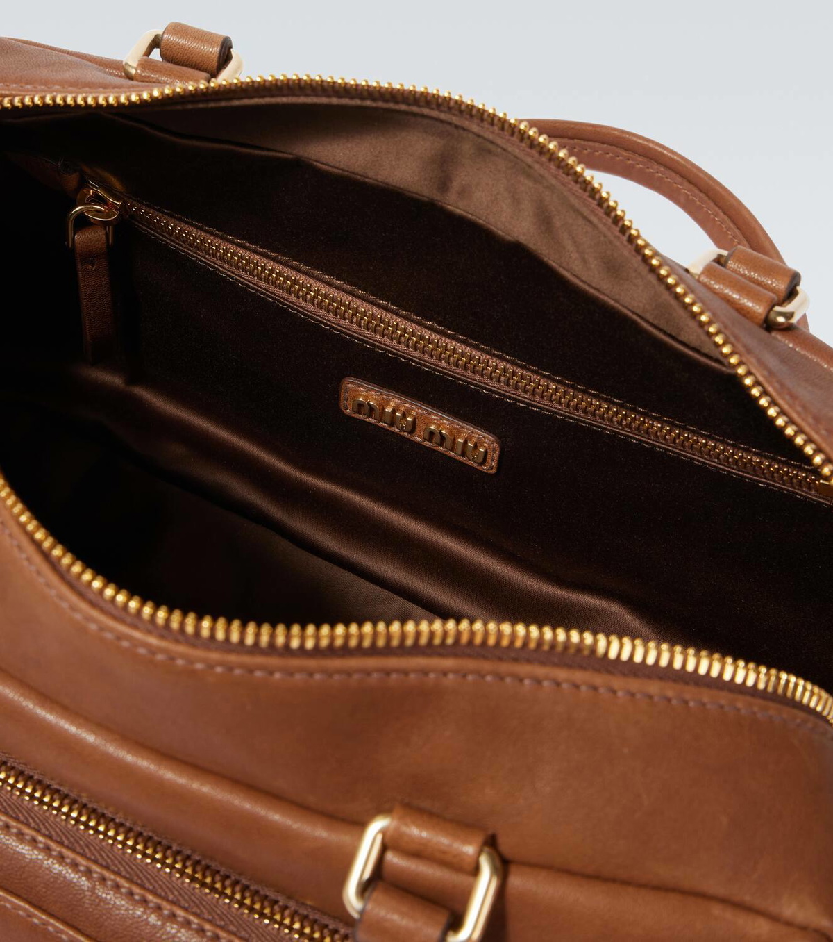 Miu Miu Pocket leather tote bag