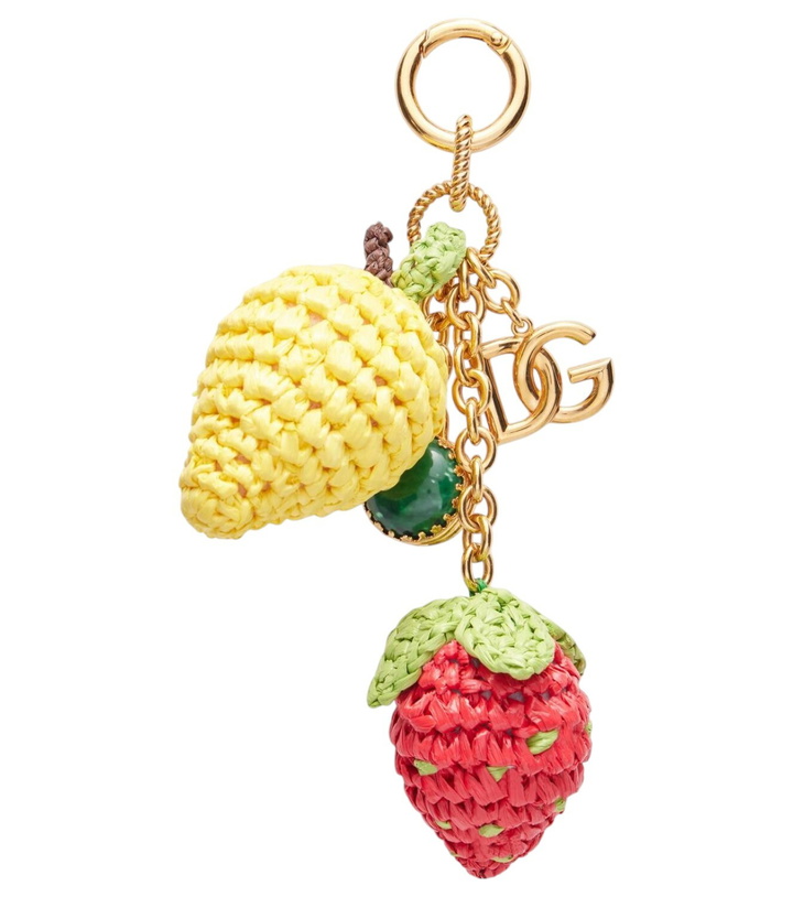 Photo: Dolce&Gabbana DG raffia-trimmed keychain