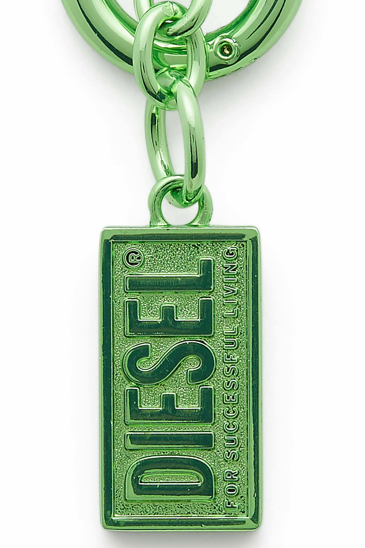 Diesel Metal keyring with Biscotto logo charm - Charms and Keyrings Womens in Green