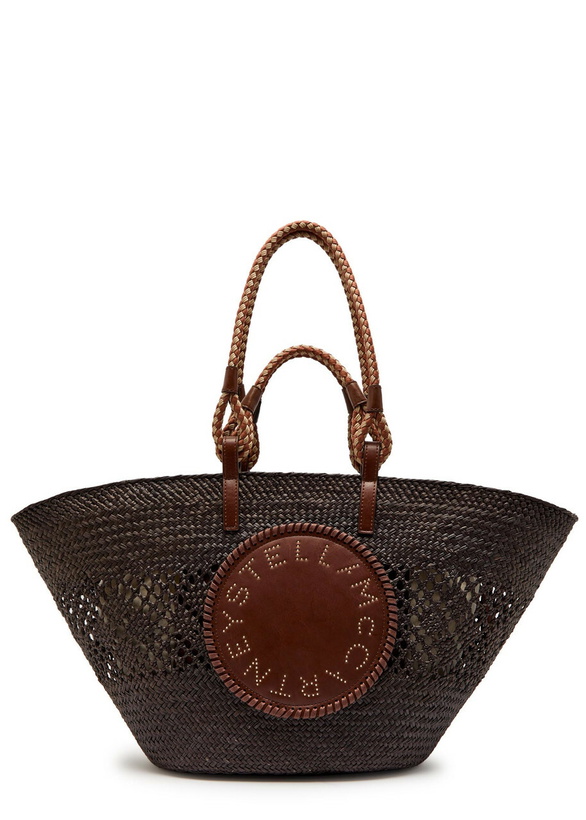 Photo: Stella Mccartney Logo Large Raffia Tote bag - Black - One Size
