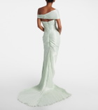 Marmar Halim Draped off-shoulder corset gown