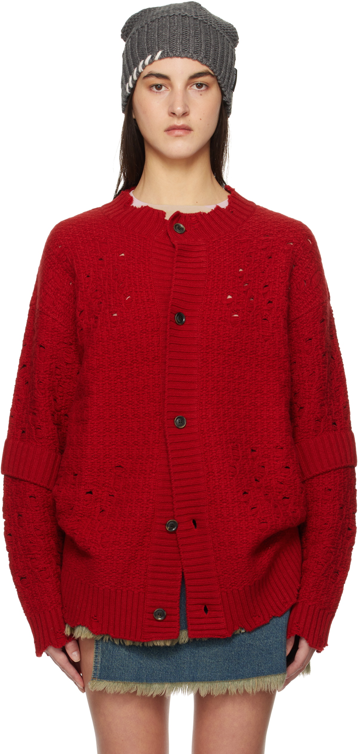 Andersson Bell Red Roghen Wool Long Cardigan Andersson Bell