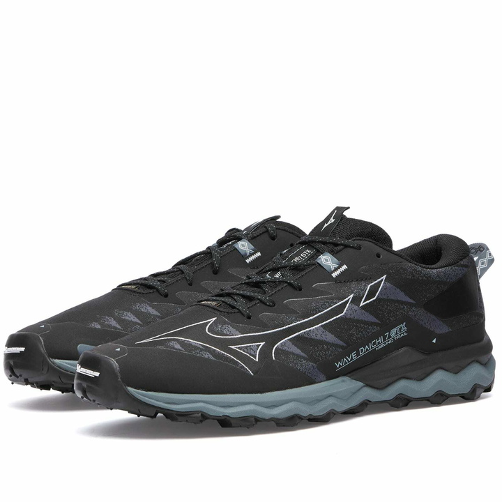 Photo: Mizuno Men's Wave Daichi GTX 7 Sneakers in Black/Ombre Blue/Stormy Weather