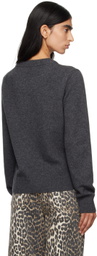GANNI Gray Graphic Tiger Sweater