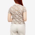 Rejina Pyo Women's Adina Fitted Lace T-Shirt in Brown