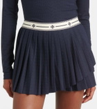 Tory Sport Pleated jacquard miniskirt