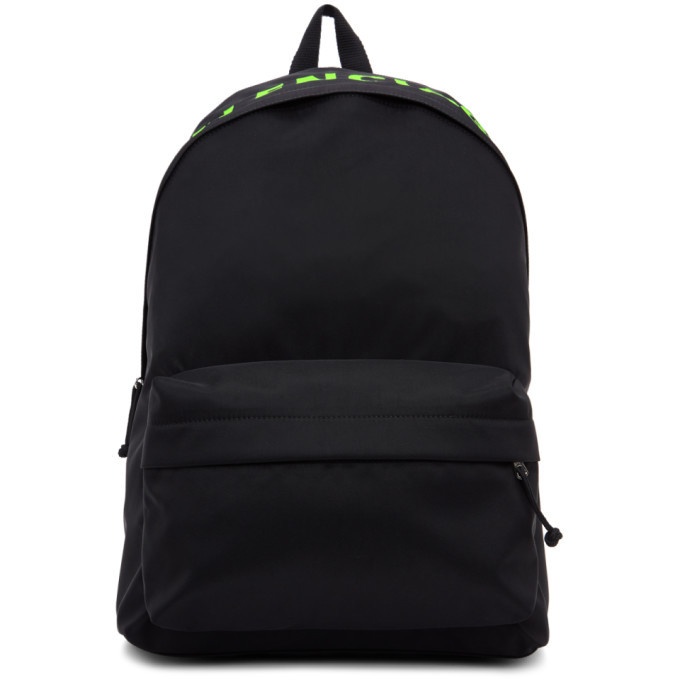 Photo: Balenciaga Black and Green Wheel Backpack