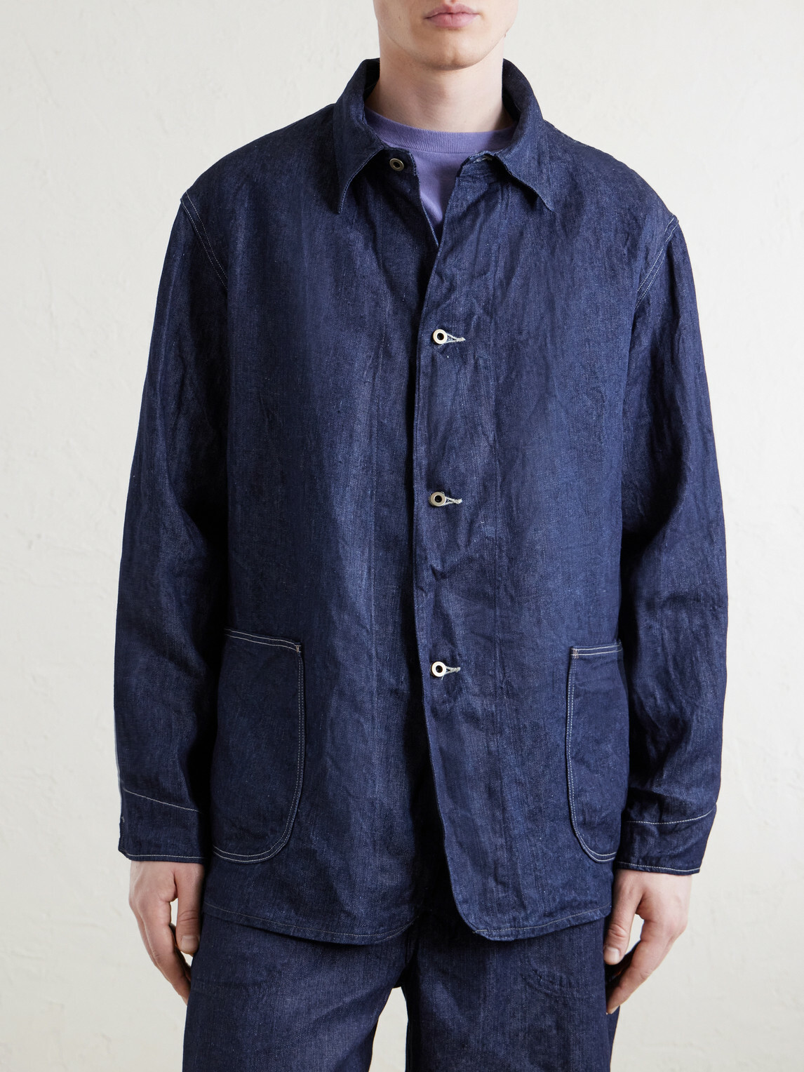 OrSlow - Linen Denim Jacket - Blue