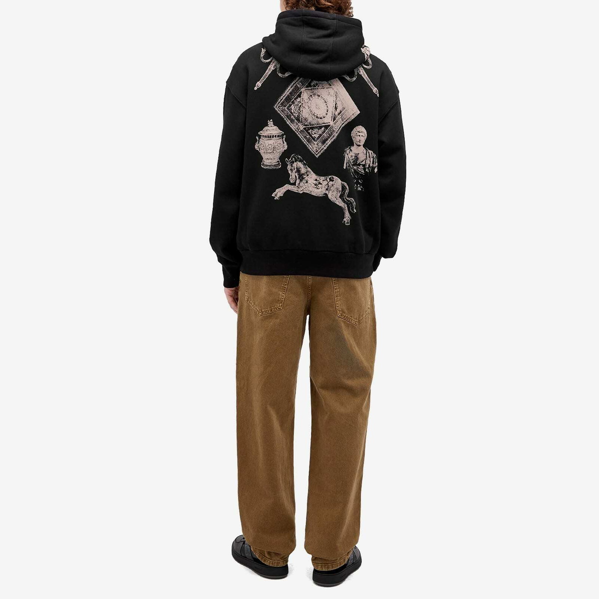 パーカー・フーディ GIVENCHY Men Hoodies BMJ0LB3YPS 001 Black Zipped hoodie in fleece with GIVENCHY Stamp print in - black