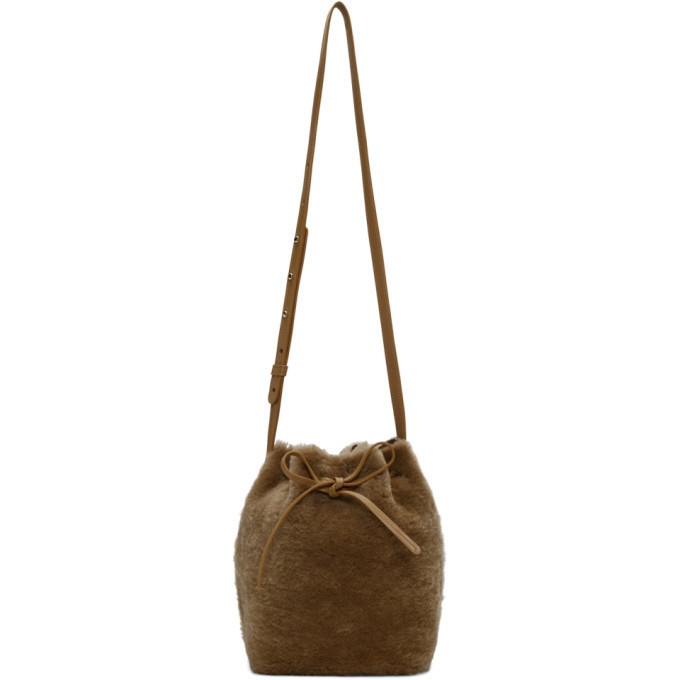 Mansur Gavriel Mini Mini Bucket Bag Camel/Light Pink Leather