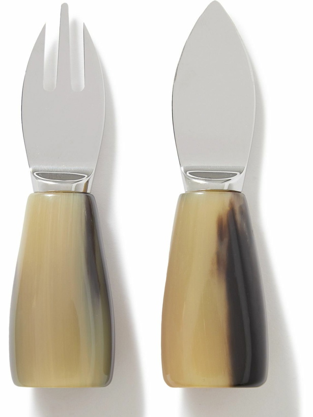 Photo: Brunello Cucinelli - Horn and Stainless Steel Set of Two Cheese Knives