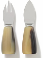 Brunello Cucinelli - Horn and Stainless Steel Set of Two Cheese Knives