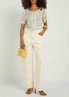 Alice + Olivia Mclaine Floral-print Cotton Blouse Multicoloured