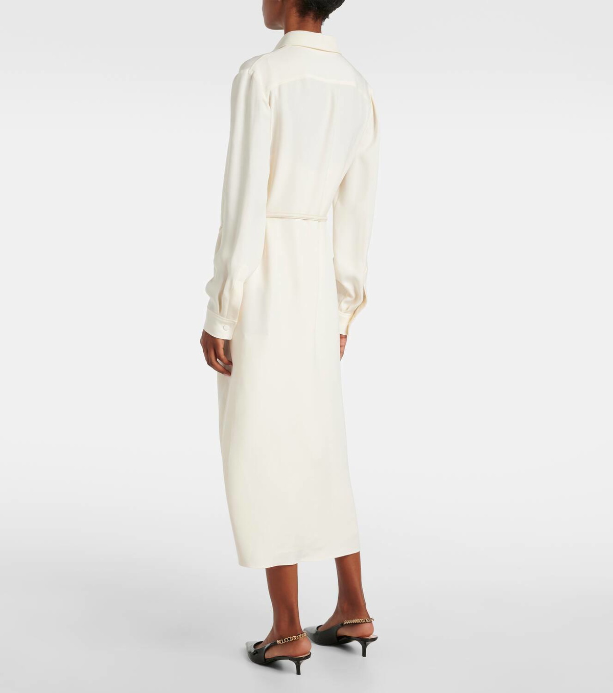 gucci shirt dress for women GG silk twill dress in camel