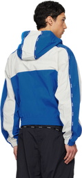 We11done Blue & Gray Logo Tape Track Jacket