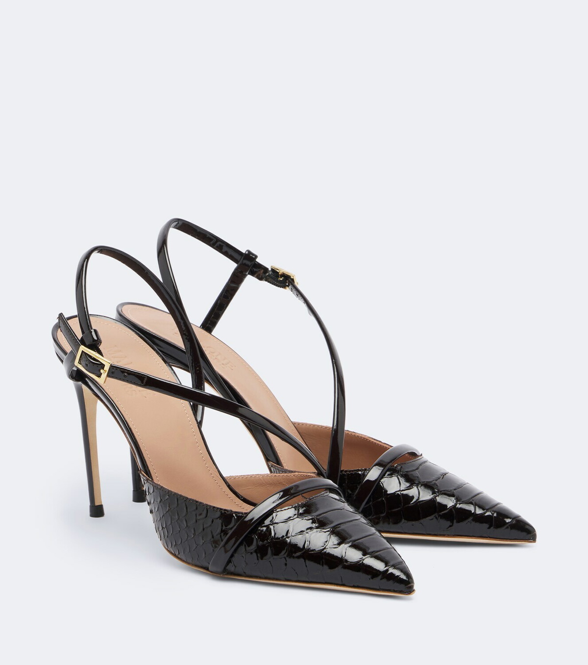 Malone Souliers Valeria croc-effect leather slingback pumps
