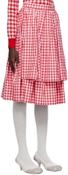 Comme des Garçons Girl Red Layered Midi Skirt
