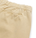 CHAMPION - Cropped Logo-Appliquéd Cotton-Twill Drawstring Trousers - Neutrals