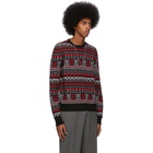 Alexander McQueen Black and Red Wool Jacquard Sweater