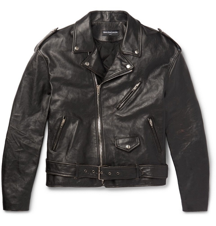 Photo: Balenciaga - Embellished Leather Biker Jacket - Men - Black