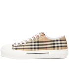 Burberry Men's Jack Check Sneakers in Archive Beige/White