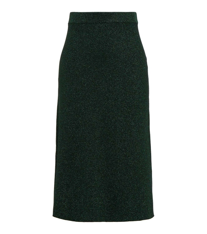 Photo: Christopher Kane High-rise metallic midi skirt