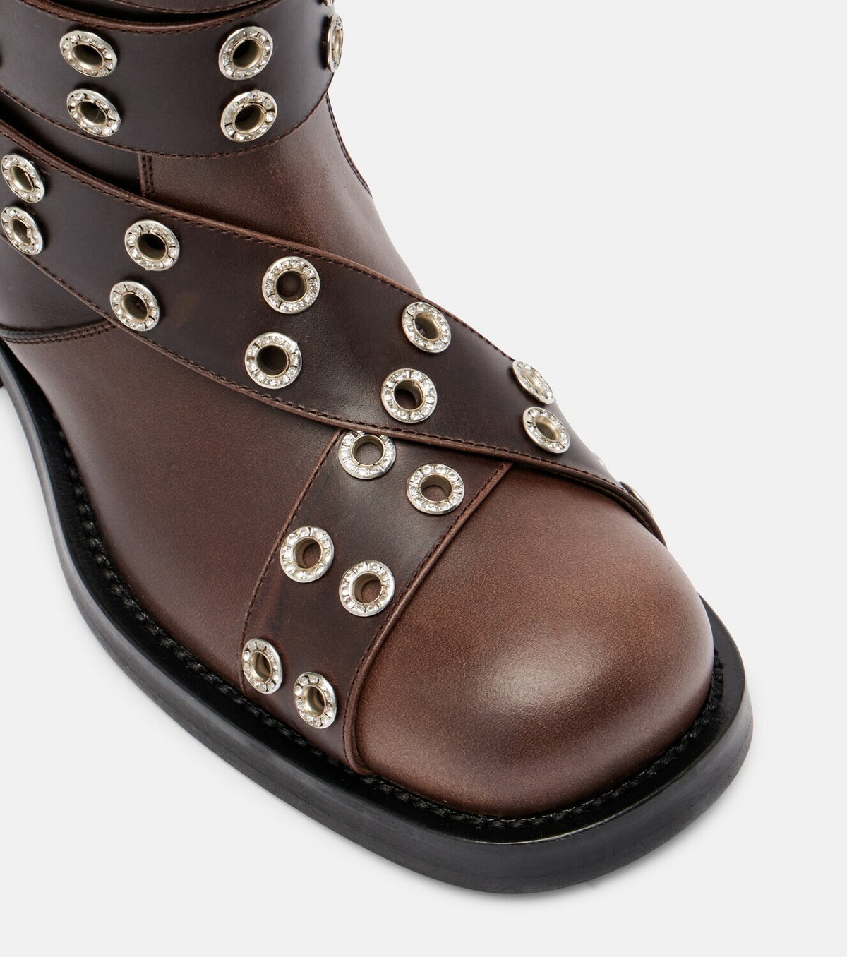 Mach & Mach Buckle Belt leather biker boots
