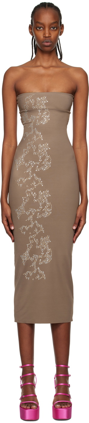 Poster Girl Taupe Zahara Midi Dress