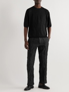 NOMA t.d. - Slim-Fit Crinkled-Twill Trousers - Black