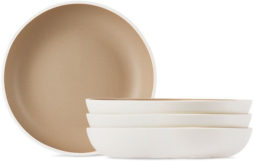 Jars Céramistes White & Beige Studio Pasta Plate Set Jars Céramistes