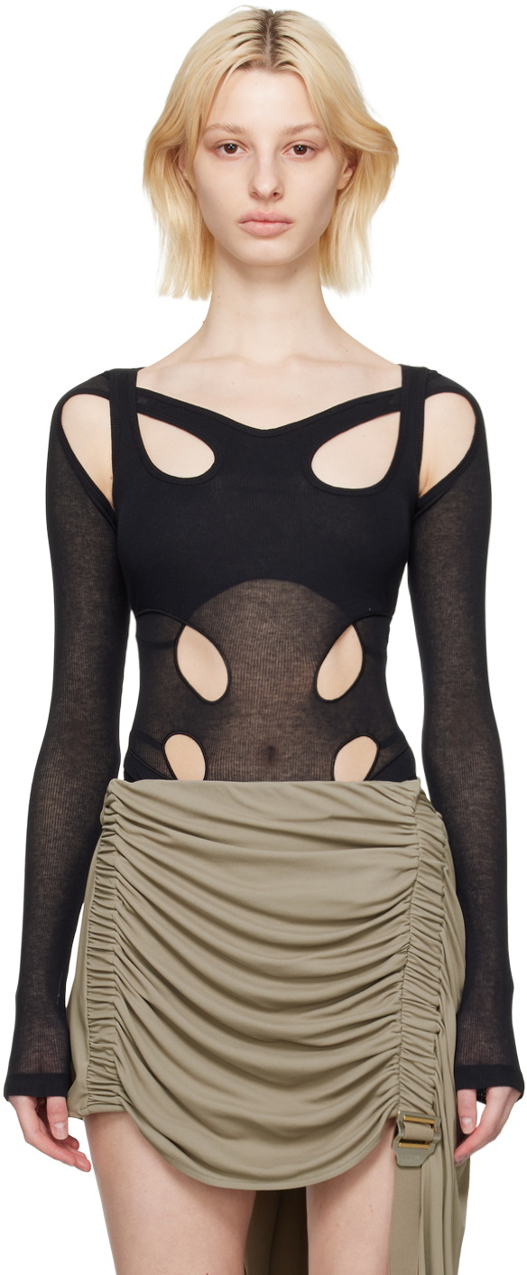 Dion Lee Black Triple Loop Bodysuit Dion Lee