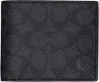 Coach 1941 Black & Gray 3 In 1 Signature Canvas Wallet